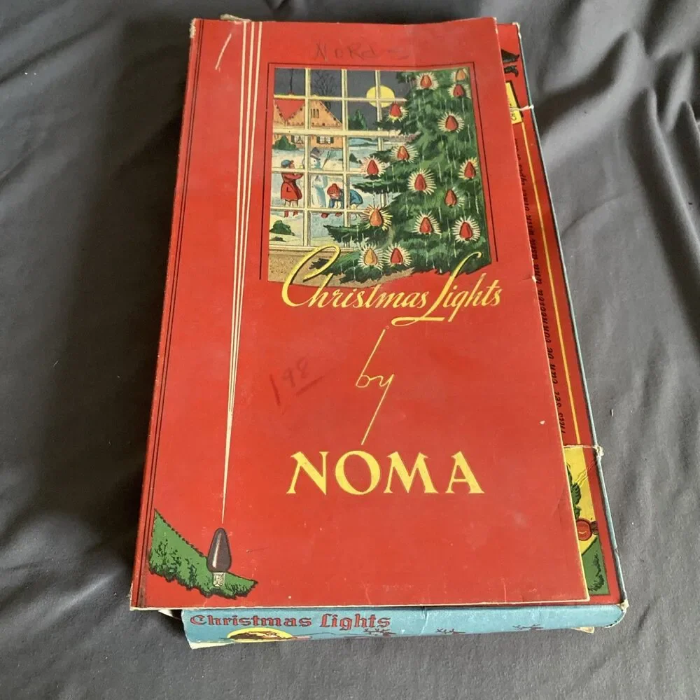 Vintage Christmas NOMA LITES 2 Wire Light Strand w Bead Original Box